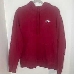 Nike Hoodie Sweatshirt Adult L Red Pullover Swoosh Sportswear Athletic